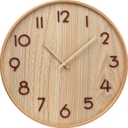 Wanduhr aus Holz - Beige