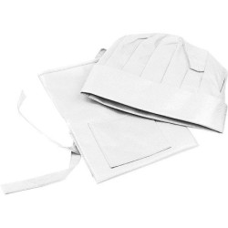 Non Woven Kinderkoch-Set (Schürze + Mütze)  - Weiß