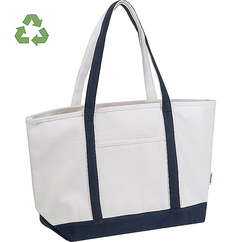 Große Tragetasche aus recycelter Baumwolle - Beige