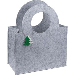 Tasche aus Filz mit Tannenbaumanhänger - Silbergrau