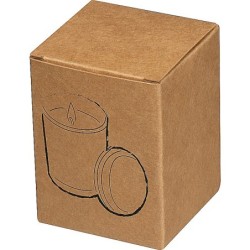 Kerze in gefrostetem Glas mit Bambusdeckel - Transparent