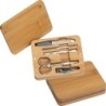 Manikürset in Bambusetui - Beige
