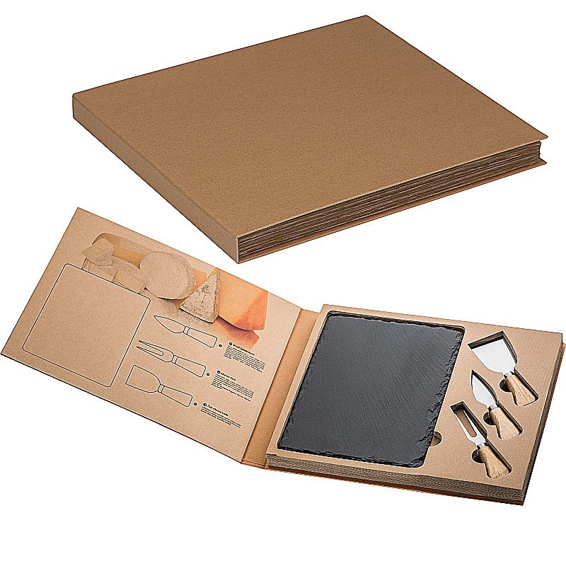 Käseset mit Schieferplatte und Käsebesteck - Anthrazit