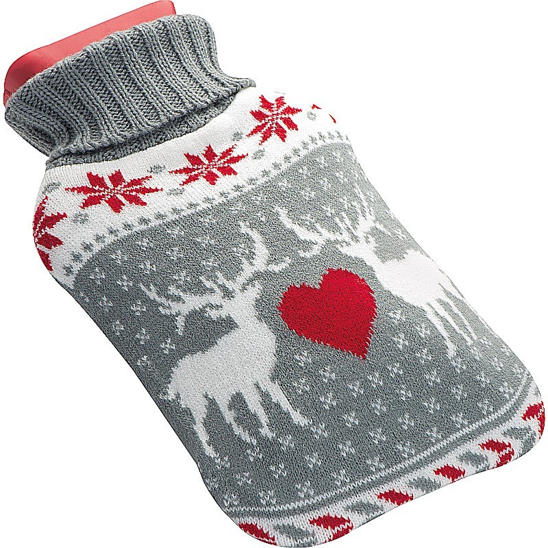 Weihnachtswärmflasche, 500ml - Silbergrau