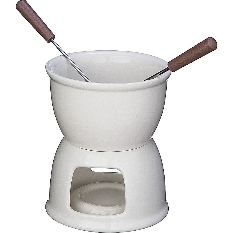 Schoko Fondue Set - Weiß