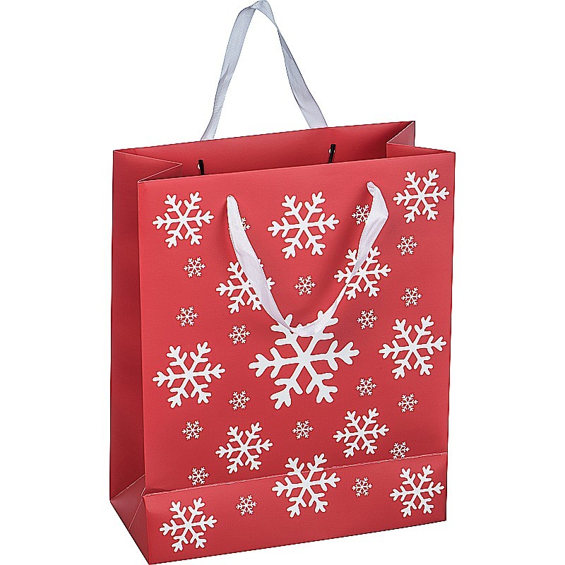 Weihnachtstasche aus Papier groß - Rot