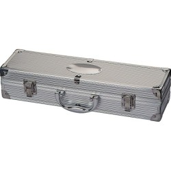 Grillkoffer aus Metall - Silbergrau