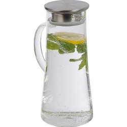 Glaskaraffe mit Edelstahldeckel 1.350ml - Transparent