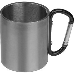 Tasse aus Metall mit Karabinerhaken 200ml - Schwarz