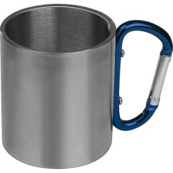 Tasse aus Metall mit Karabinerhaken 200ml - Blau