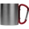Tasse aus Metall mit Karabinerhaken 200ml - Rot