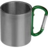 Tasse aus Metall mit Karabinerhaken 200ml - Grün