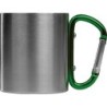 Tasse aus Metall mit Karabinerhaken 200ml - Grün