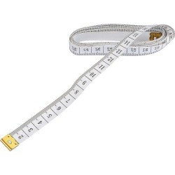 Maßband 1,5m mit Papierbanderole - Weiß