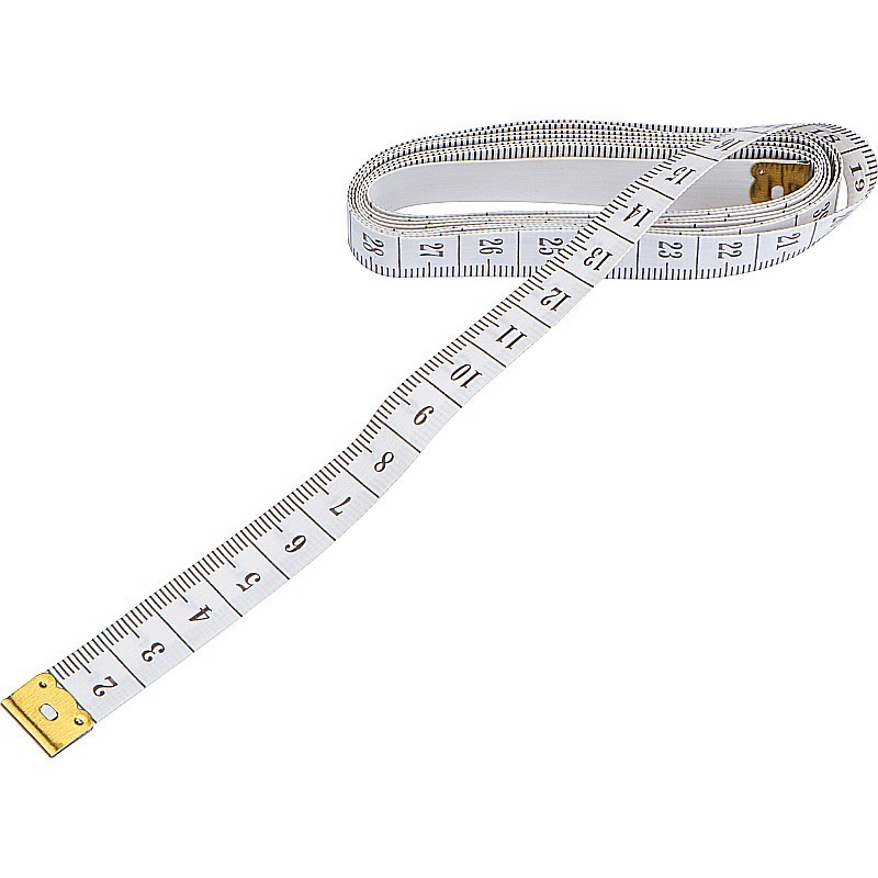 Maßband 1,5m mit Papierbanderole - Weiß