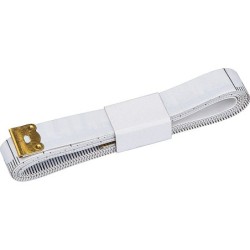 Maßband 1,5m mit Papierbanderole - Weiß