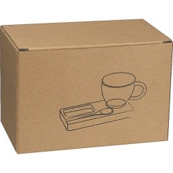 Servierbrett mit Bambuslöffel und Glastasse 150ml - Beige