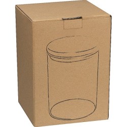 Dose aus Borosilikatglas mit Kiefernholzdeckel 700ml - Transparent