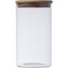 Dose aus Borosilikatglas mit Kiefernholzdeckel 1000ml - Transparent