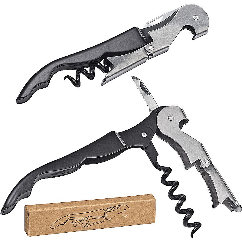 Kellnermesser aus Metall - Schwarz