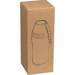 Flachmann aus Edelstahl mit 2 Pinchen - Braun