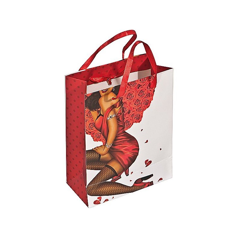 Geschenktüte Mann/Frau mit Steinchen - Schwarz