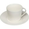 Porzellantasse mit Unterteller - Weiß
