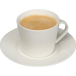 Porzellantasse mit Unterteller - Weiß