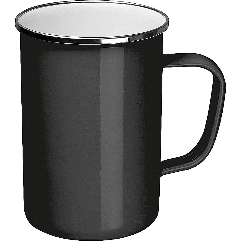 Emaille Tasse - Schwarz