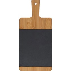 Bambusbrettchen mit Schiefereinsatz - Beige