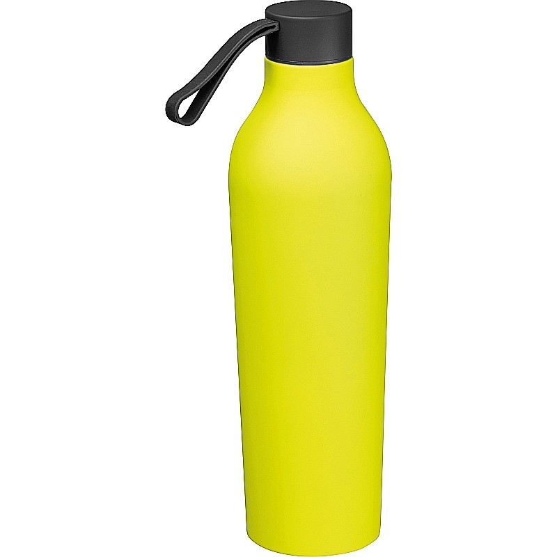 Gummierte Trinkflasche, 750ml - Gelb