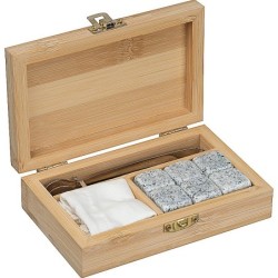 Eiswürfel Set in Bambusbox - Beige