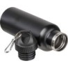 Vakuum Isolierflasche, matt, 750ml mit Karabiner - Schwarz