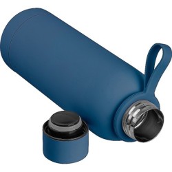 Gummierte Trinkflasche mit Schlaufe, 700ml - Dunkelblau