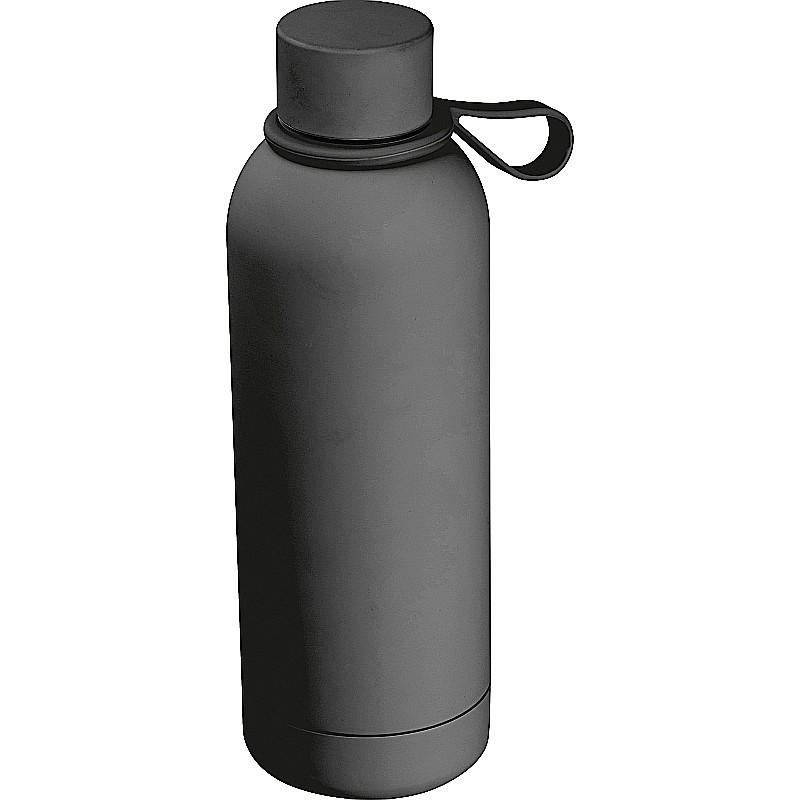 Gummierte Trinkflasche mit Schlaufe, 700ml - Anthrazit
