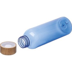 Trinkflasche aus PET mit Bambusdeckel, 500ml  - Blau