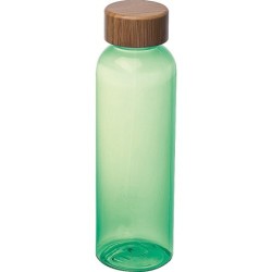 Trinkflasche aus PET mit Bambusdeckel, 500ml  - Grün