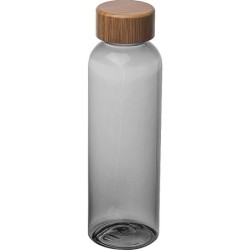 Trinkflasche aus PET mit Bambusdeckel, 500ml  - Anthrazit