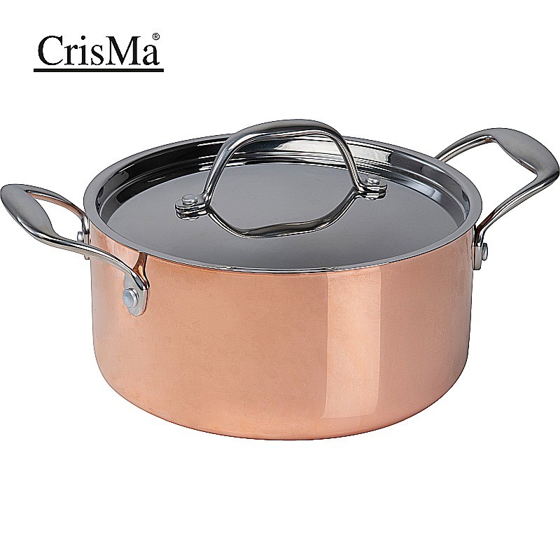 CrisMa Induktionskochtopf mit Deckel - Kupfer