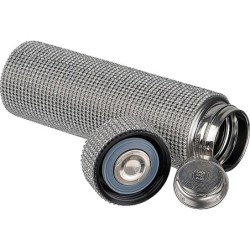 Große Edelstahltrinkflasche mit Strassstein-Akzenten  - Silbergrau