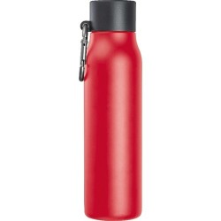 Trinkflasche mit Karabiner, 600ml  - Rot