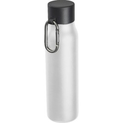 Trinkflasche mit Karabiner, 600ml  - Weiß