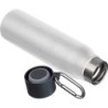 Trinkflasche mit Karabiner, 600ml  - Weiß