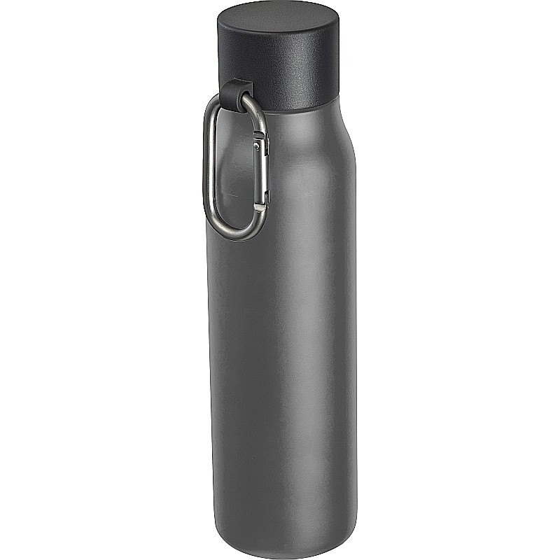 Trinkflasche mit Karabiner, 600ml  - Anthrazit