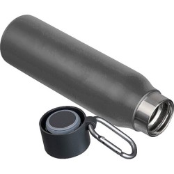 Trinkflasche mit Karabiner, 600ml  - Anthrazit