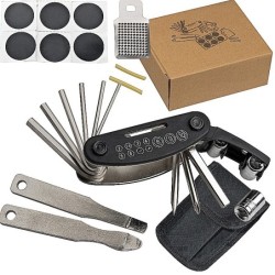 17 teiliges Reparaturset für das Fahrrad - Schwarz