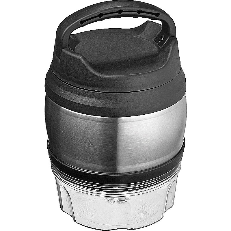 Lunch Box mit Tragehenkel 600ml - Silbergrau