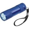 Taschenlampe aus Aluminium mit 9 LEDs inkl. Batterien in einer Box - Blau
