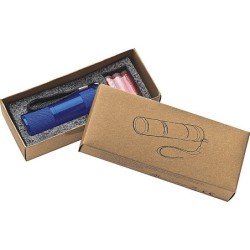 Taschenlampe aus Aluminium mit 9 LEDs inkl. Batterien in einer Box - Blau