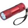 Taschenlampe aus Aluminium mit 9 LEDs inkl. Batterien in einer Box - Rot